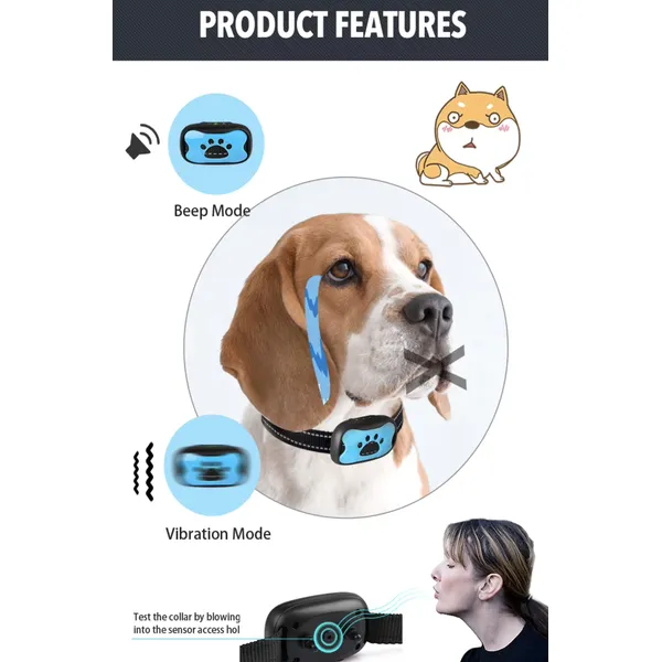 Remote Dog Training Collar | No Shock, Only Beep & Vibration | Safe & Humane Bark Control