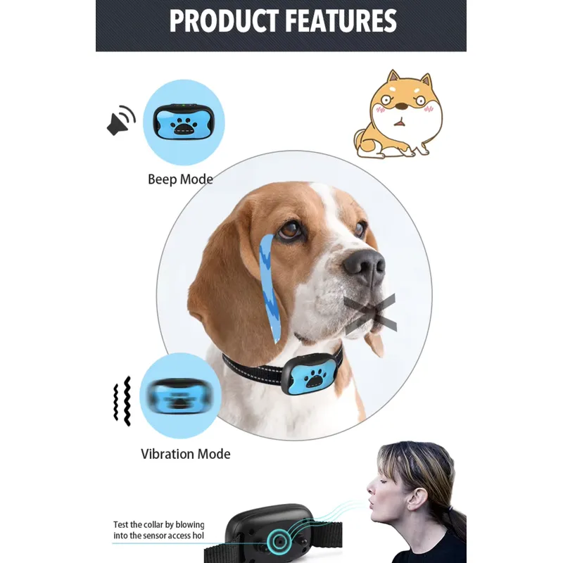 Remote Dog Training Collar | No Shock, Only Beep & Vibration | Safe & Humane Bark Control