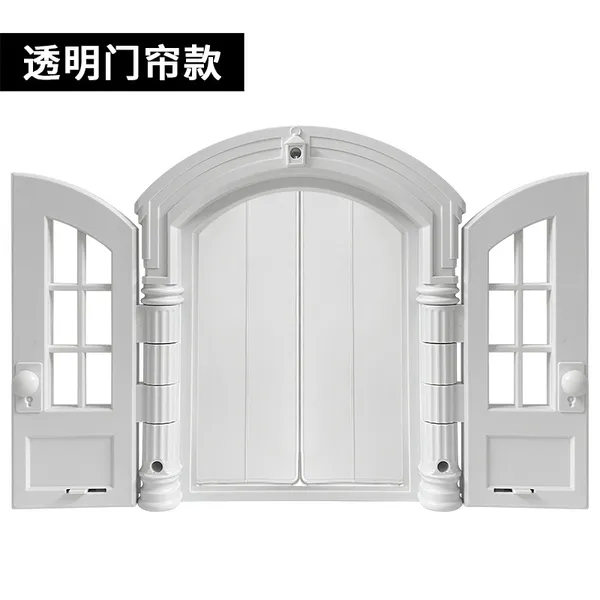 Elegant Double Door Cat Flap – Decorative Plastic Cat Door for Home