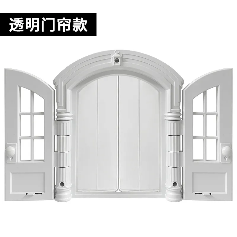 Elegant Double Door Cat Flap – Decorative Plastic Cat Door for Home
