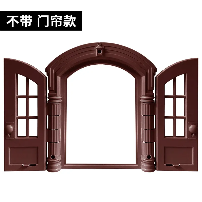 Elegant Double Door Cat Flap – Decorative Plastic Cat Door for Home