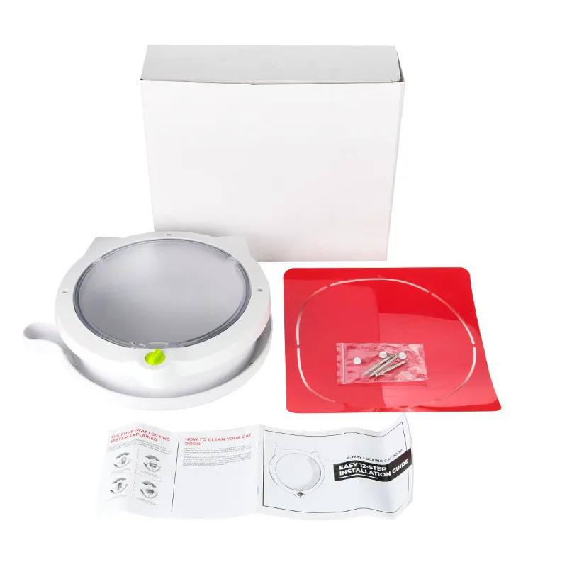 Cute Round Cat Door with Cat Head Design – Stylish Plastic Flap for Indoor Use