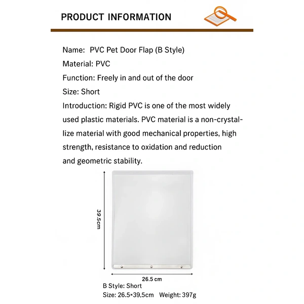 Transparent PVC Pet Door Cover – Weather-Resistant Flap for Pet Doors