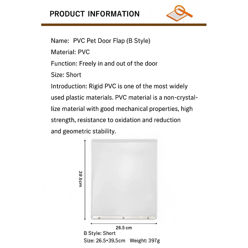Transparent PVC Pet Door Cover – Weather-Resistant Flap for Pet Doors