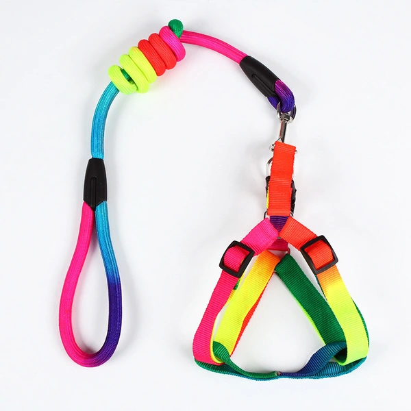 Nylon Dog Leash Rope Handle Round Rope Dog Harness Collar Pet Supply