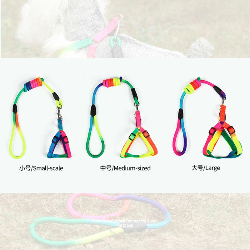 Nylon Dog Leash Rope Handle Round Rope Dog Harness Collar Pet Supply