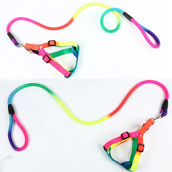 Nylon Dog Leash Rope Handle Round Rope Dog Harness Collar Pet Supply