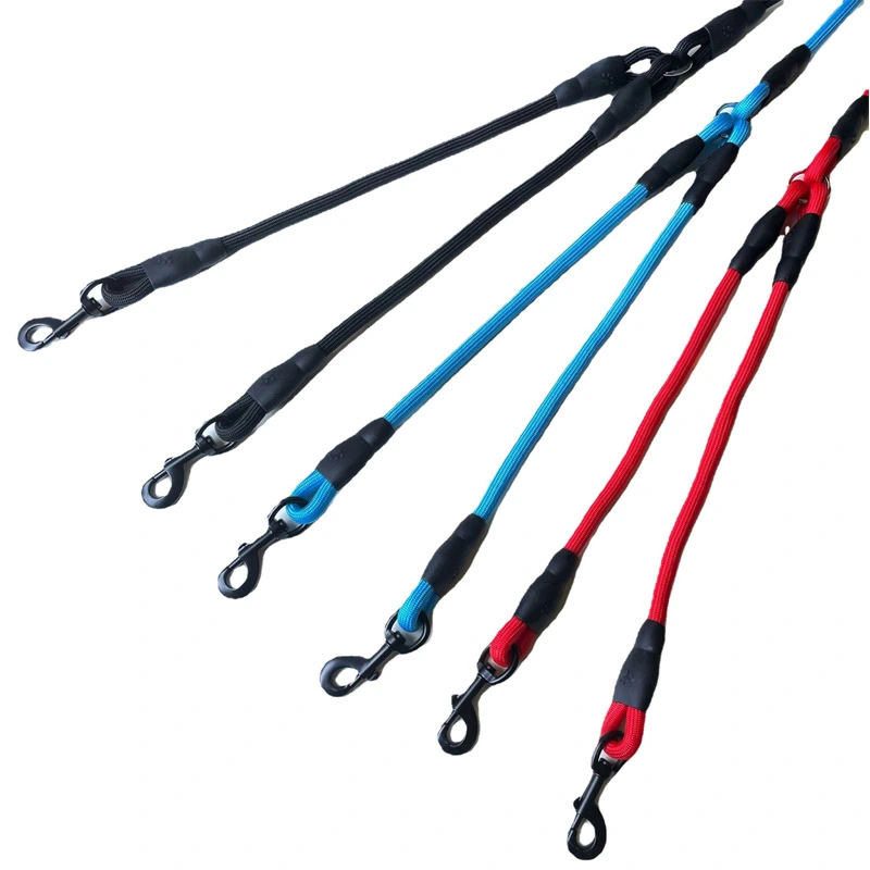 Nylon Dog two head Leash Rope Handle Round Rope Dog Pet Supply