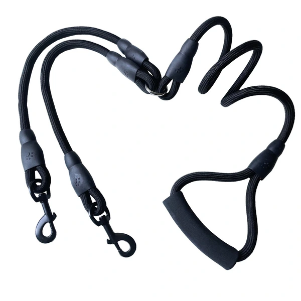 Nylon Dog two head Leash Rope Handle Round Rope Dog Pet Supply