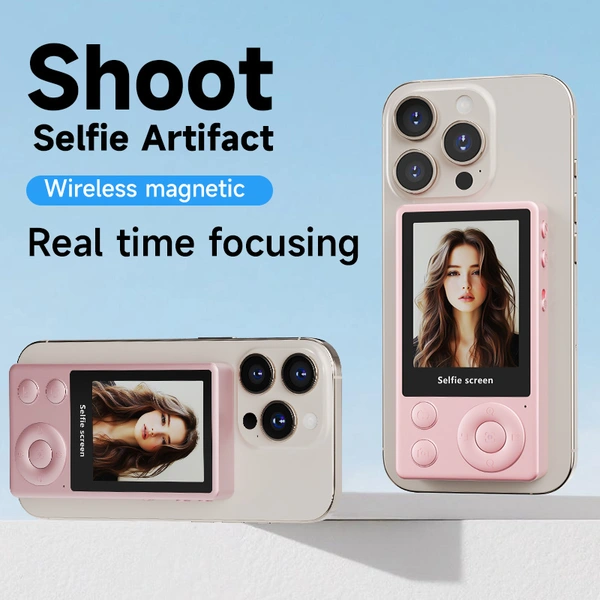 Shoot A3 Magnetic Selfie Screen – 50m Long-Distance, 0.5-15X Focus, 65g Lightweight for Mobile Photography