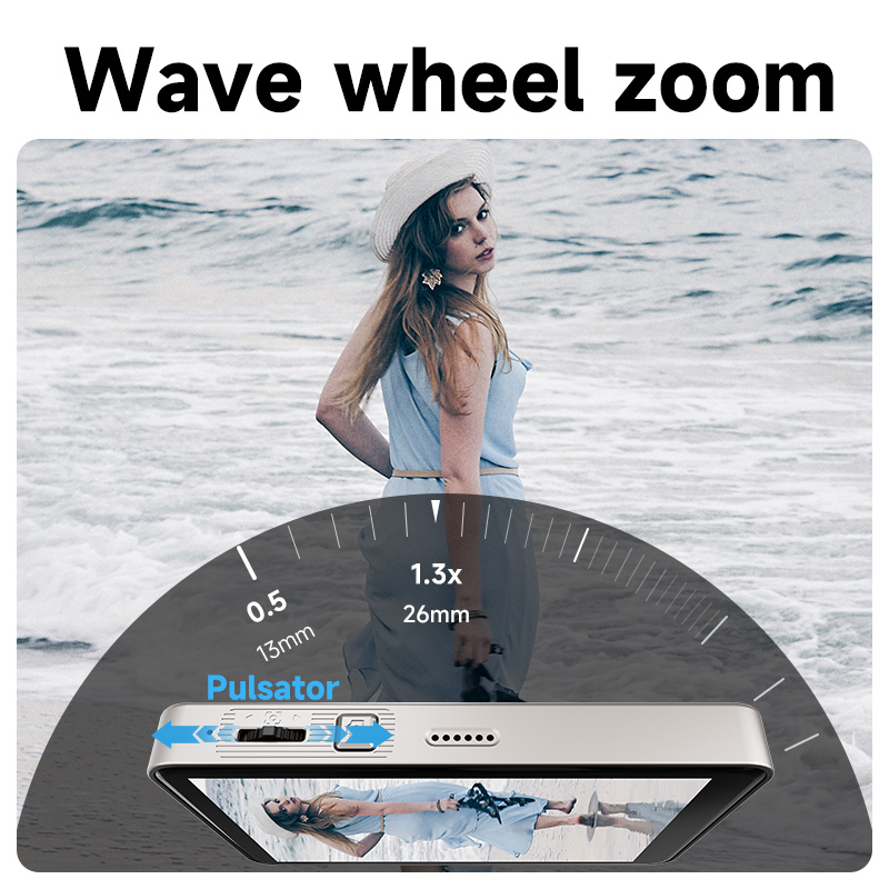 Shoot A4 Magnetic Selfie Screen – 4-Inch HD Curved Screen, 0.5-15X Zoom, 1500mAh Battery for Mobile Photography