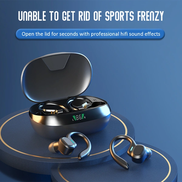 SP16 Bone Conduction Headphones – HiFi Sound, 32H Battery, IPX Sweatproof Bluetooth 5.3