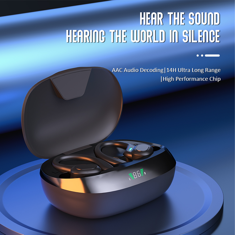 SP16 Bone Conduction Headphones – HiFi Sound, 32H Battery, IPX Sweatproof Bluetooth 5.3