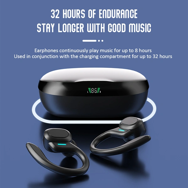 SP16 Bone Conduction Headphones – HiFi Sound, 32H Battery, IPX Sweatproof Bluetooth 5.3