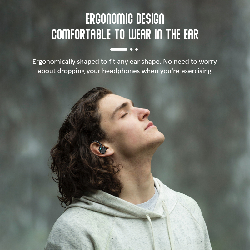 SP16 Bone Conduction Headphones – HiFi Sound, 32H Battery, IPX Sweatproof Bluetooth 5.3