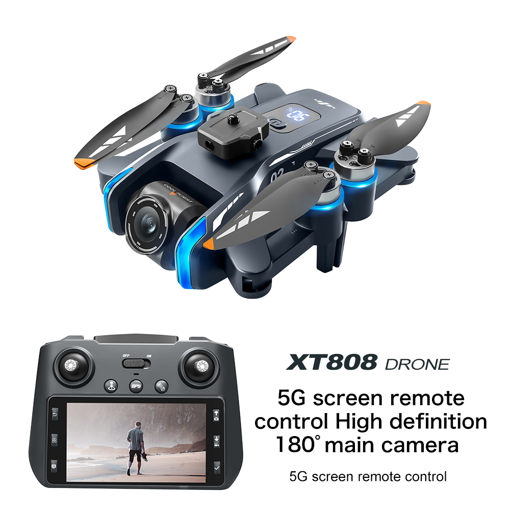 XT808 GPS Drone with 180° HD Camera – 5G FPV, Brushless Motor, Foldable Design for Aerial Photography
