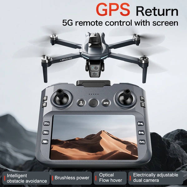 XT606 GPS Drone with 4K Camera – 30Min Flight, 360° Obstacle Avoidance, Large Screen Remote Control for Aerial Photography