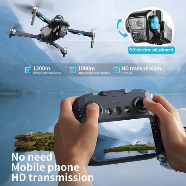 XT606 GPS Drone with 4K Camera – 30Min Flight, 360° Obstacle Avoidance, Large Screen Remote Control for Aerial Photography