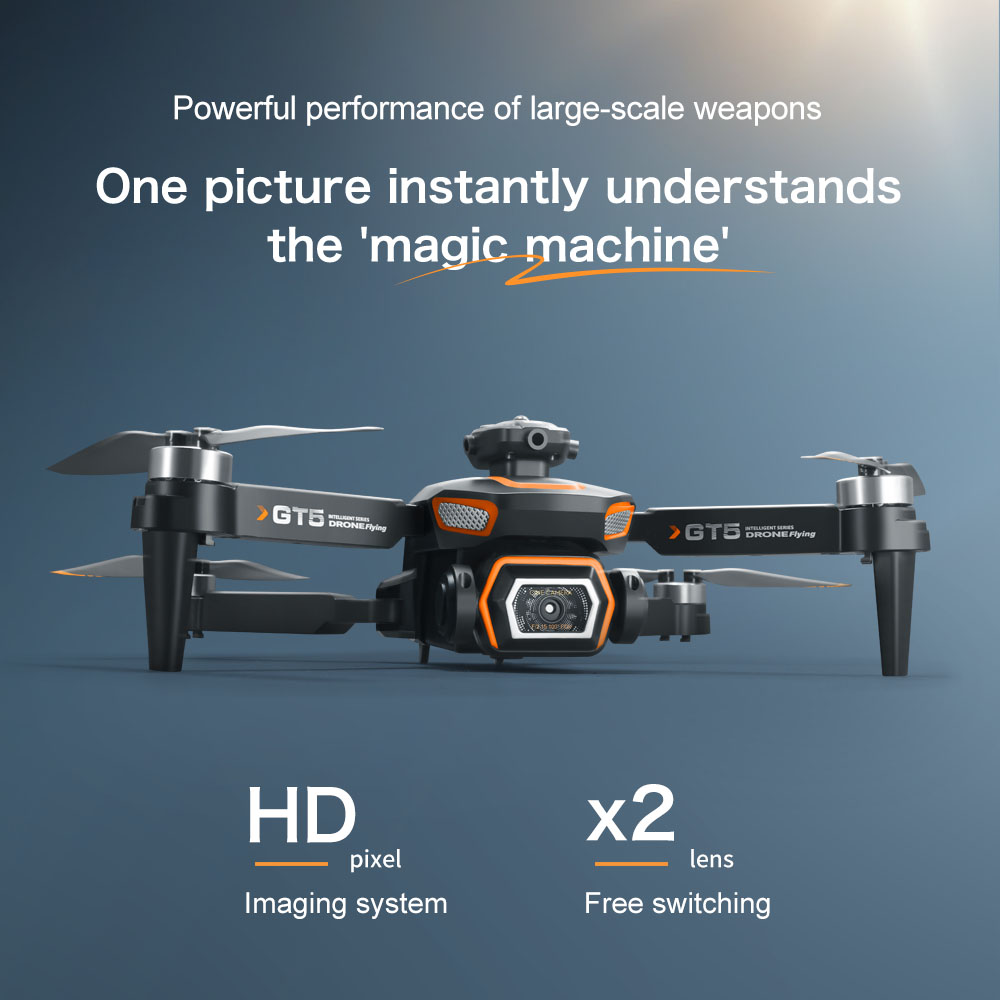 GT5 Screen-Controlled Brushless Drone – 4K Camera, 4.3-Inch HD Screen, 22Min Flight, GPS Return for Aerial Photography