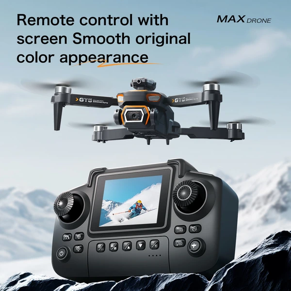 GT5 Screen-Controlled Brushless Drone – 4K Camera, 4.3-Inch HD Screen, 22Min Flight, GPS Return for Aerial Photography