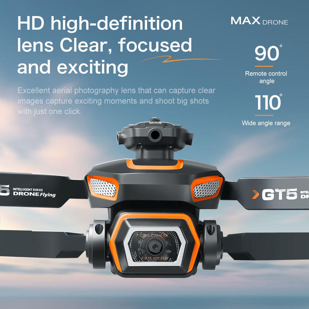 GT5 Screen-Controlled Brushless Drone – 4K Camera, 4.3-Inch HD Screen, 22Min Flight, GPS Return for Aerial Photography