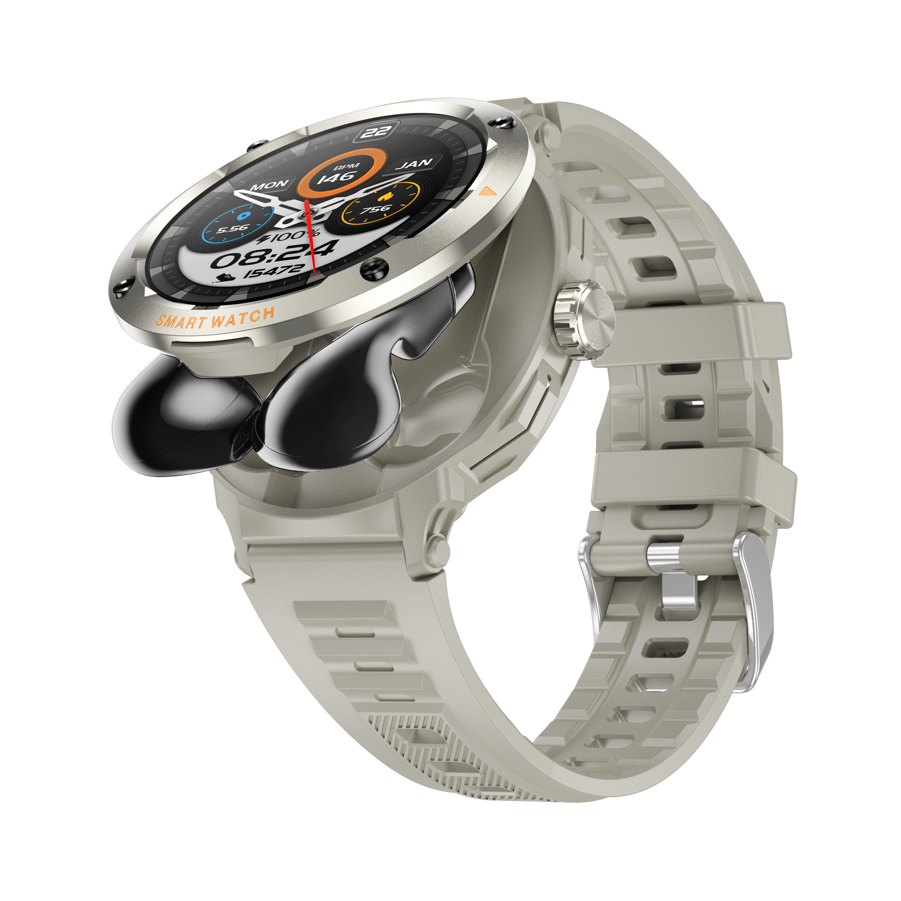 D13 2-in-1 Smart Watch with Earbuds - Bluetooth 5.3, NFC, 15+ Day Standby