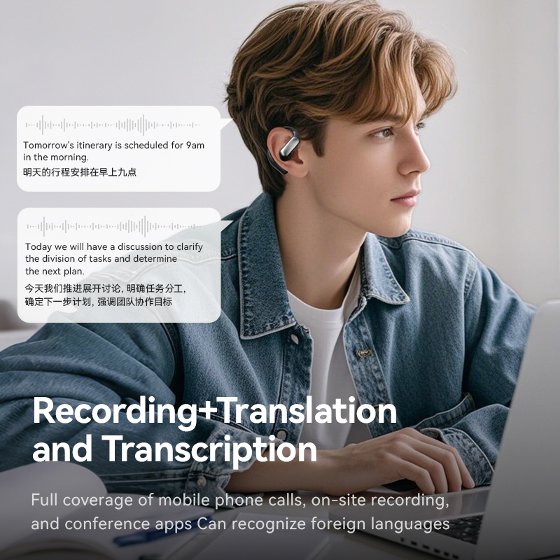 Wholesale M118 AI Translation Headphones: 1000+ Languages, Open-Ear, 8H Battery