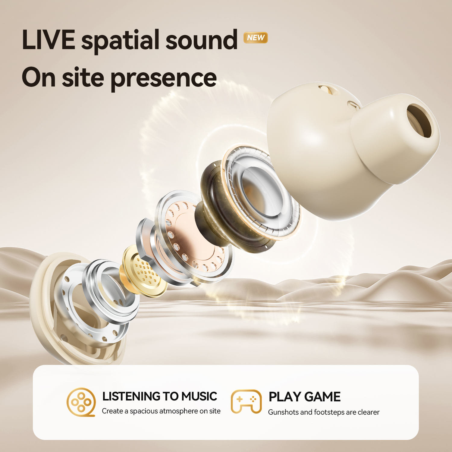 Wholesale M125 Open-Ear Earbuds: Bluetooth 6.0, 32H Battery, Live Spatial Sound