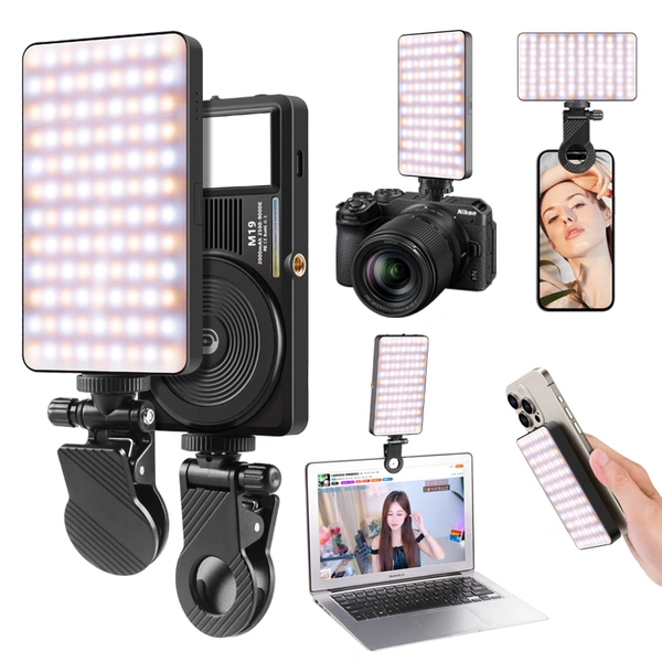 M19 Magnetic Fill Light: 2500-9000K Portable LED Camera Light