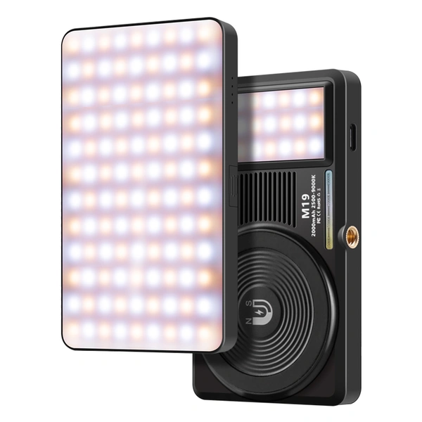 M19 Magnetic Fill Light: 2500-9000K Portable LED Camera Light