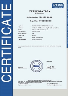 Félicitations, PVSYS Energy a réussi le test de batterie IEC62619
