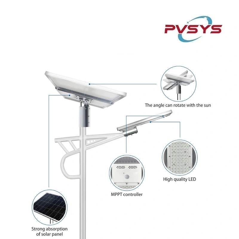 tout en un lampadaire solaire avec système de suivi solaire