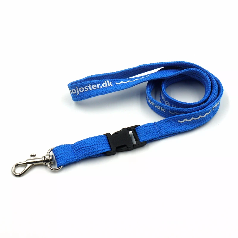 Rough Woven Promotional Blue Tube Lanyard With Cusom Logo