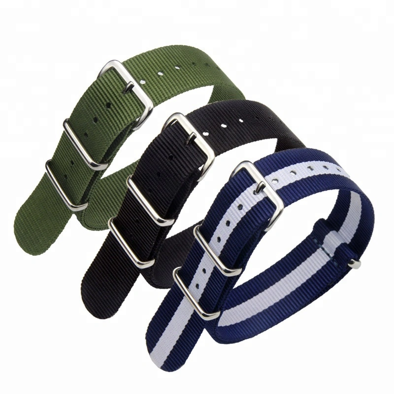 20mm Stripes Nato Strap Nylon Watch Strap With Steel Buckles
