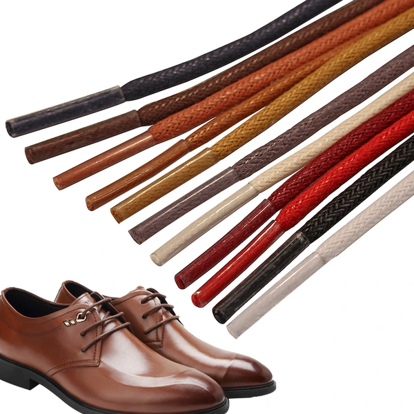 High quality leather shoes round 25mm waxed shoe lace