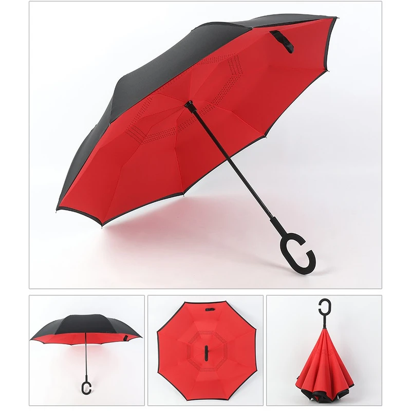 Solid Color Promotional Reverse Umbrella with Custom Logo