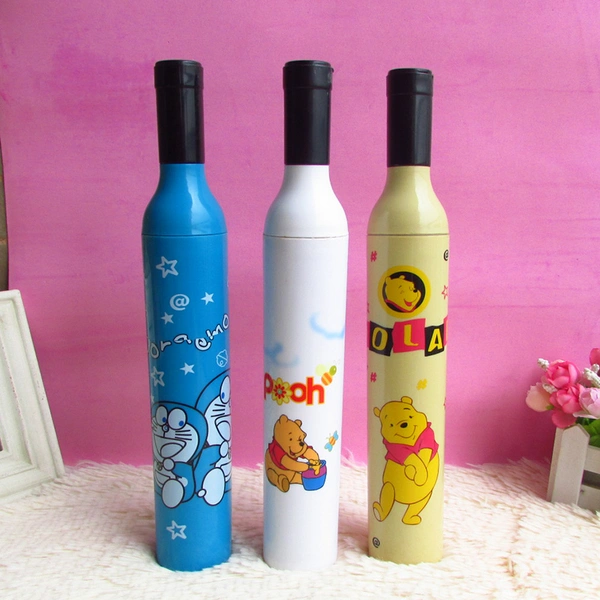 Cartoon Doraemon Winnie the Pooh Bottle Pattern Promotional Umbrella