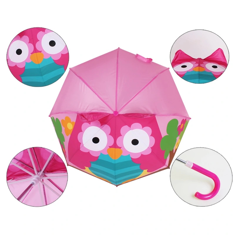 Kids Lovely Outdoor Play 3D Cartoon Rain Umbrella Go School