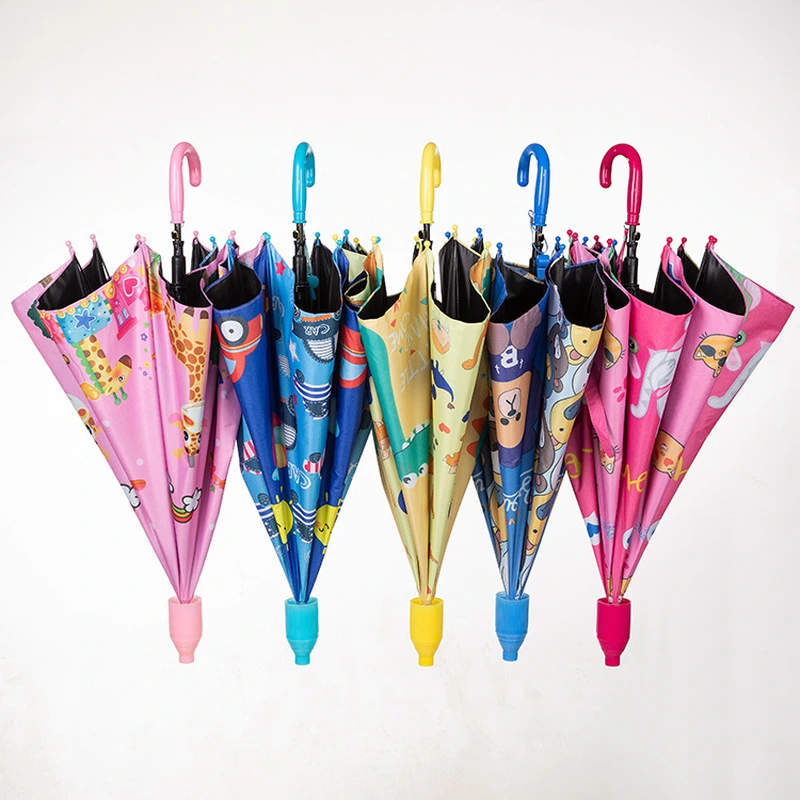 Full Print Children 3D Print Anti-drip Cartoon Rain Umbrella