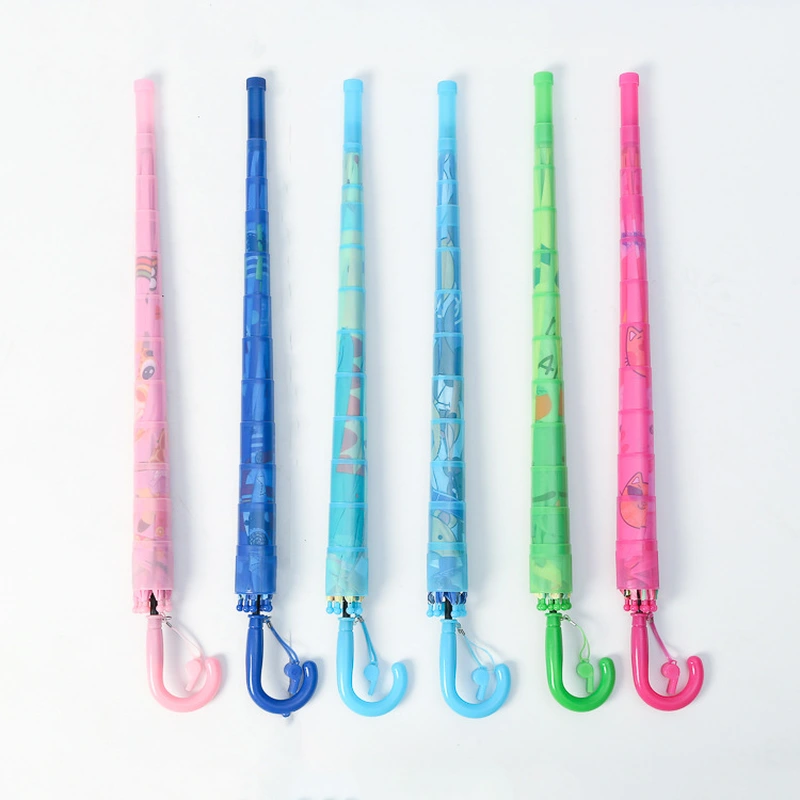 Full Print Children 3D Print Anti-drip Cartoon Rain Umbrella