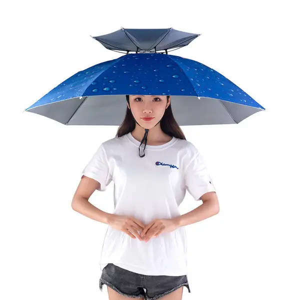 Outdoor Foldable Sunshade Umbrella Hat Golf Fishing Camping Umbrella