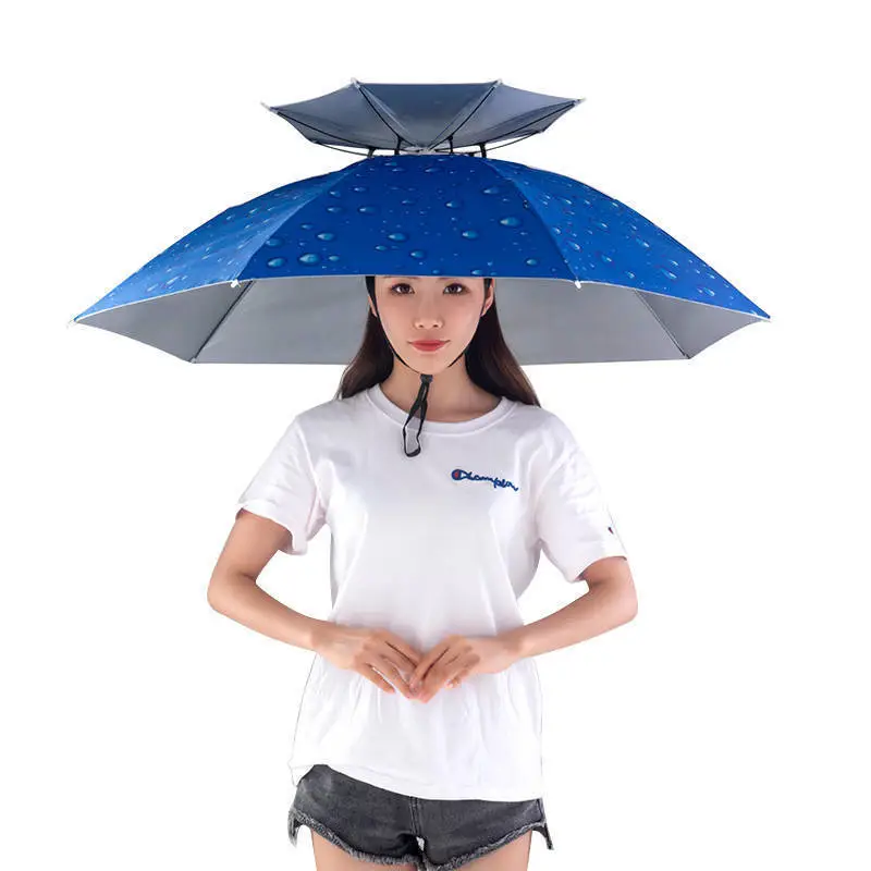 Outdoor Foldable Sunshade Umbrella Hat Golf Fishing Camping Umbrella