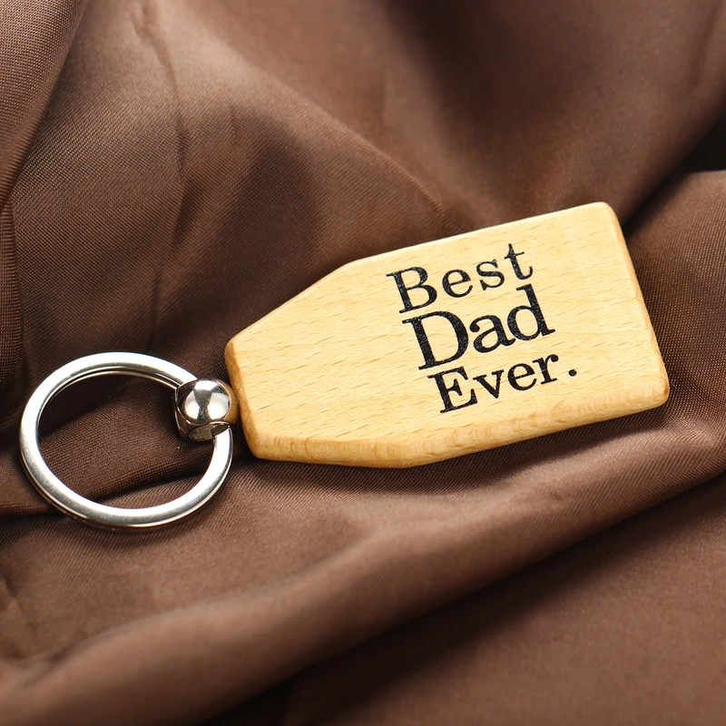 DIY Craft Art Promotional Laser Engraved Logo Wood Keychain