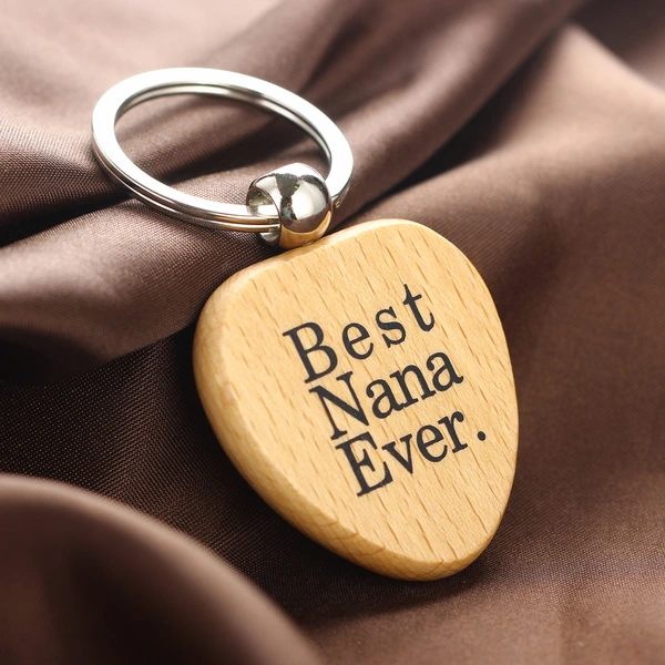 DIY Craft Art Promotional Laser Engraved Logo Wood Keychain