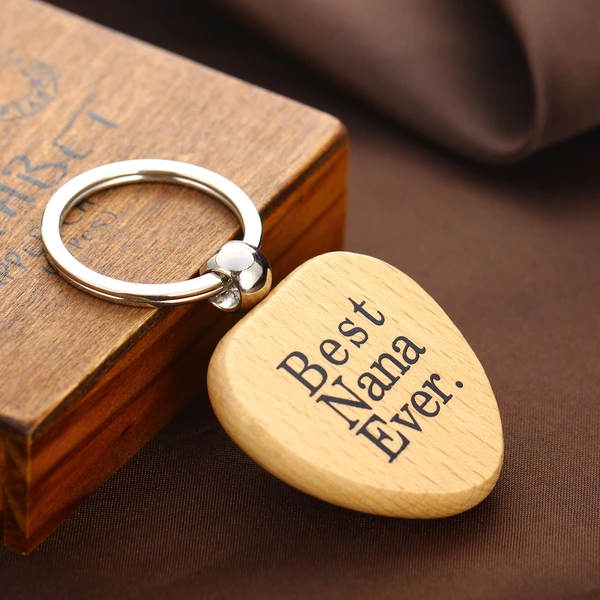 DIY Craft Art Promotional Laser Engraved Logo Wood Keychain