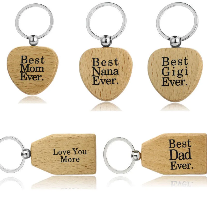 DIY Craft Art Promotional Laser Engraved Logo Wood Keychain