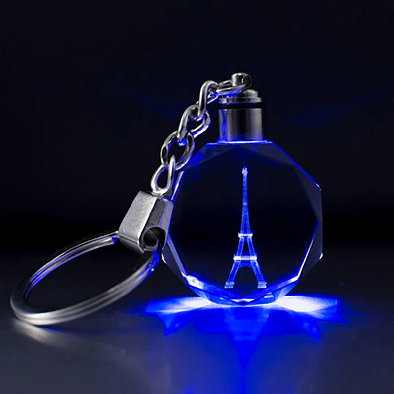 Promotional Transparent Crystal 3D LED Keychain