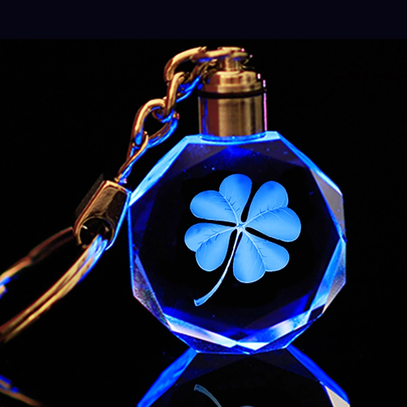 Promotional Transparent Crystal 3D LED Keychain