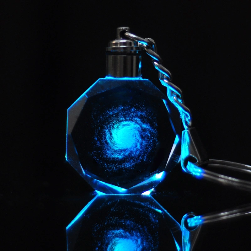 Promotional Transparent Crystal 3D LED Keychain