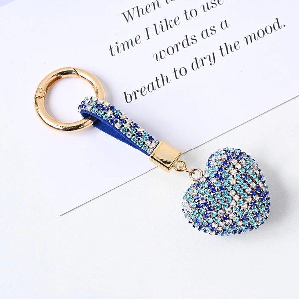 Promotional Diamond Crystals Heart Keychain Bag Accessories for Girls